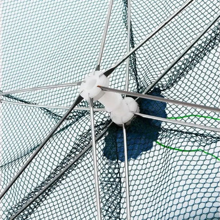 Izzawa Foldable Umbrella Fishing Net Trap – 4 to 16 Hole Nylon Shrimp, Crab & Fish Cage